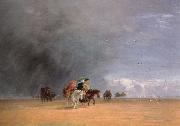 David Cox crossing the sands painting